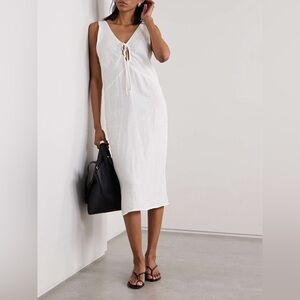 Deiji Cutout washed-linen maxi dress